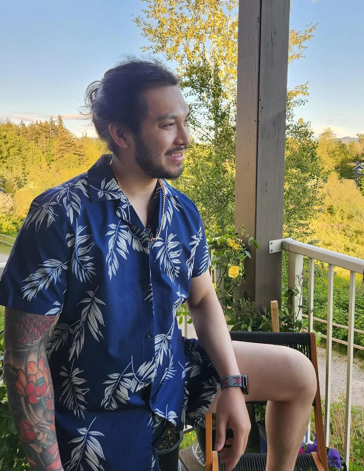 COOFANDY Men's Hawaiian Matching Shirt and Shorts Set Summer Beach 2 Piece Outfits Short Sleeve Cuban Shirts and Shorts