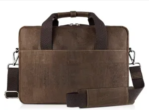 Cork Briefcase for Men  Mens Bag - Vegan Leather  Cruelty Free  Eco Friendly - Black
