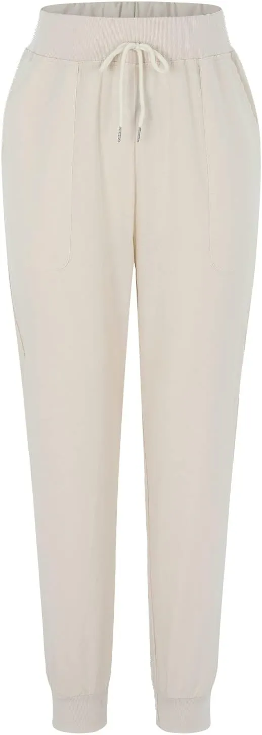 Cotton Linen Pants for Women Summer Drawstring Elastic Sweatpants High Waist Trousers with Pockets Casual Joggers