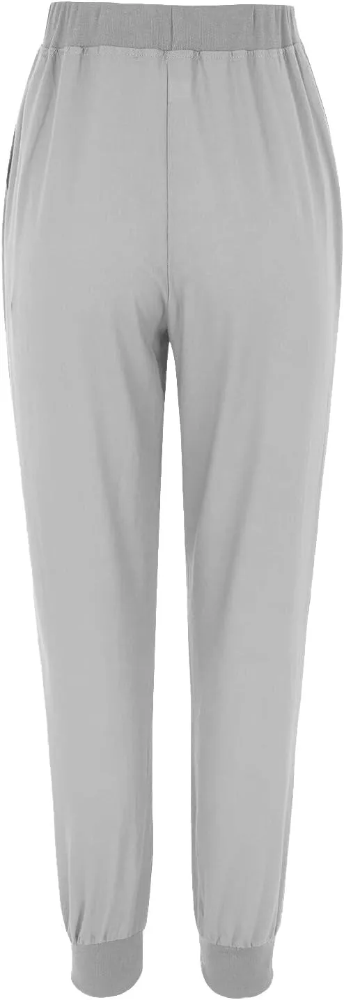Cotton Linen Pants for Women Summer Drawstring Elastic Sweatpants High Waist Trousers with Pockets Casual Joggers
