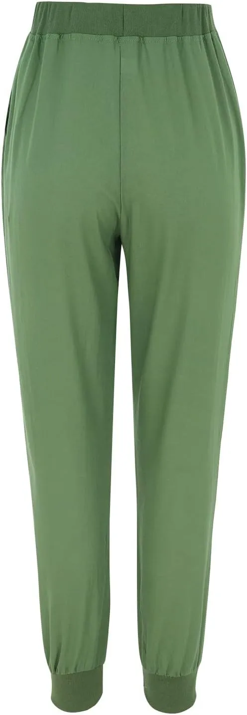 CRNTCEM Womens Straight Leg Beach Pants Slim Fit Travel Running Anckle Pant Workout Sweatpants Casual Cotton Linen Pants