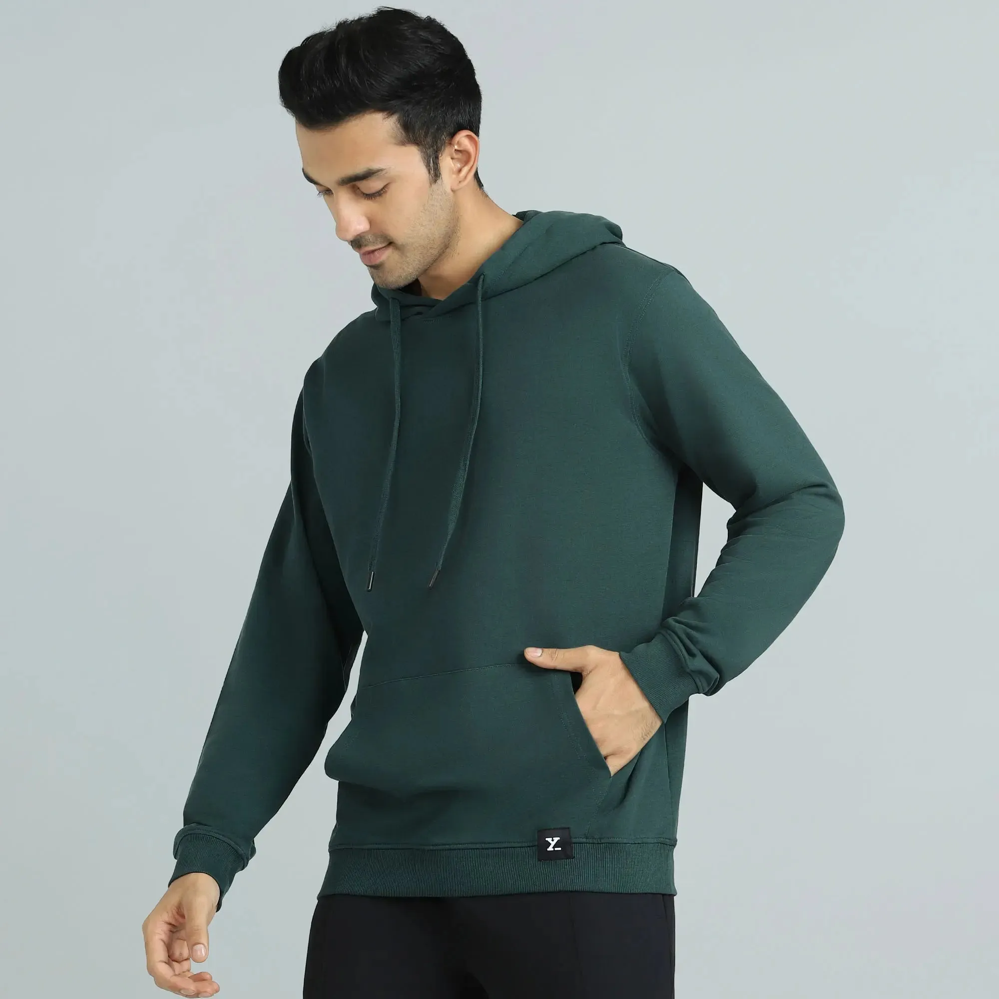 Cruze French Terry Cotton Hoodies Forest Green