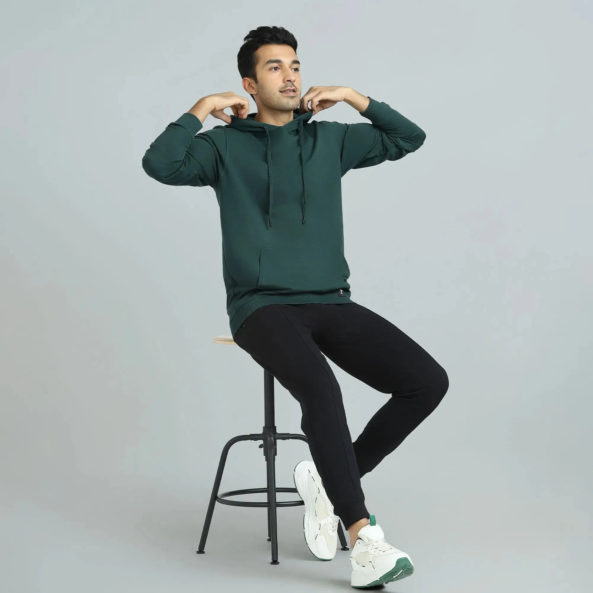 Cruze French Terry Cotton Hoodies Forest Green