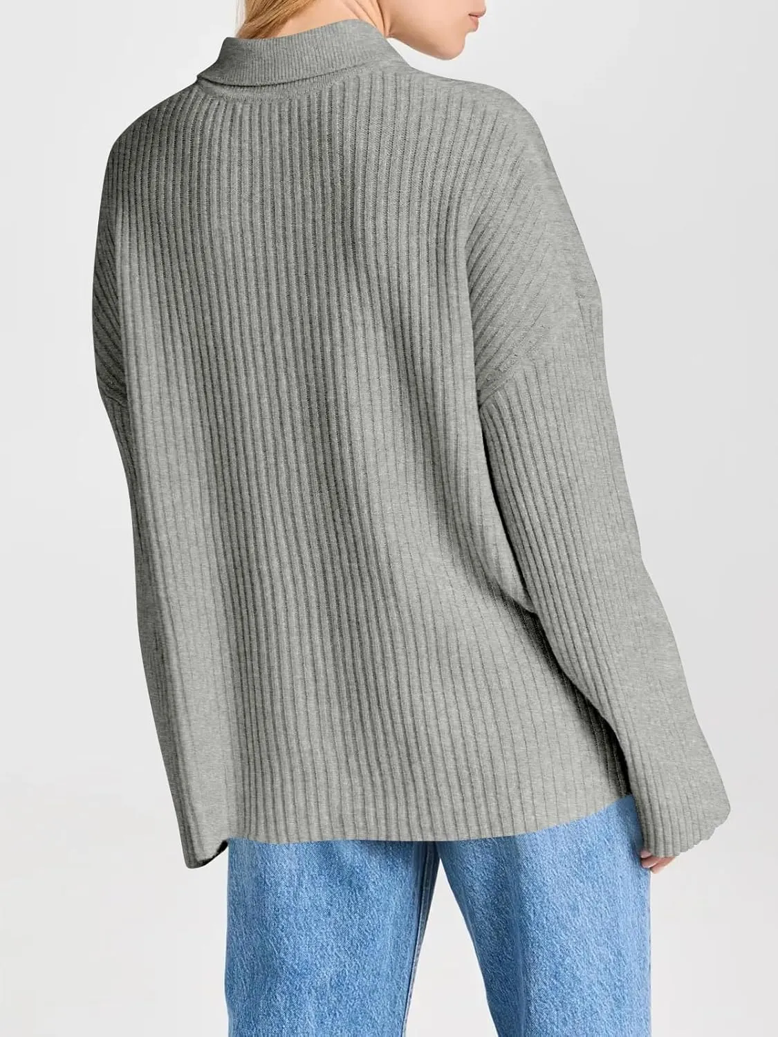Danedvi Womens Collared Cardigan Sweaters Oversized Ribbed Knit Open Front Button Up Bell Sleeve Outwear