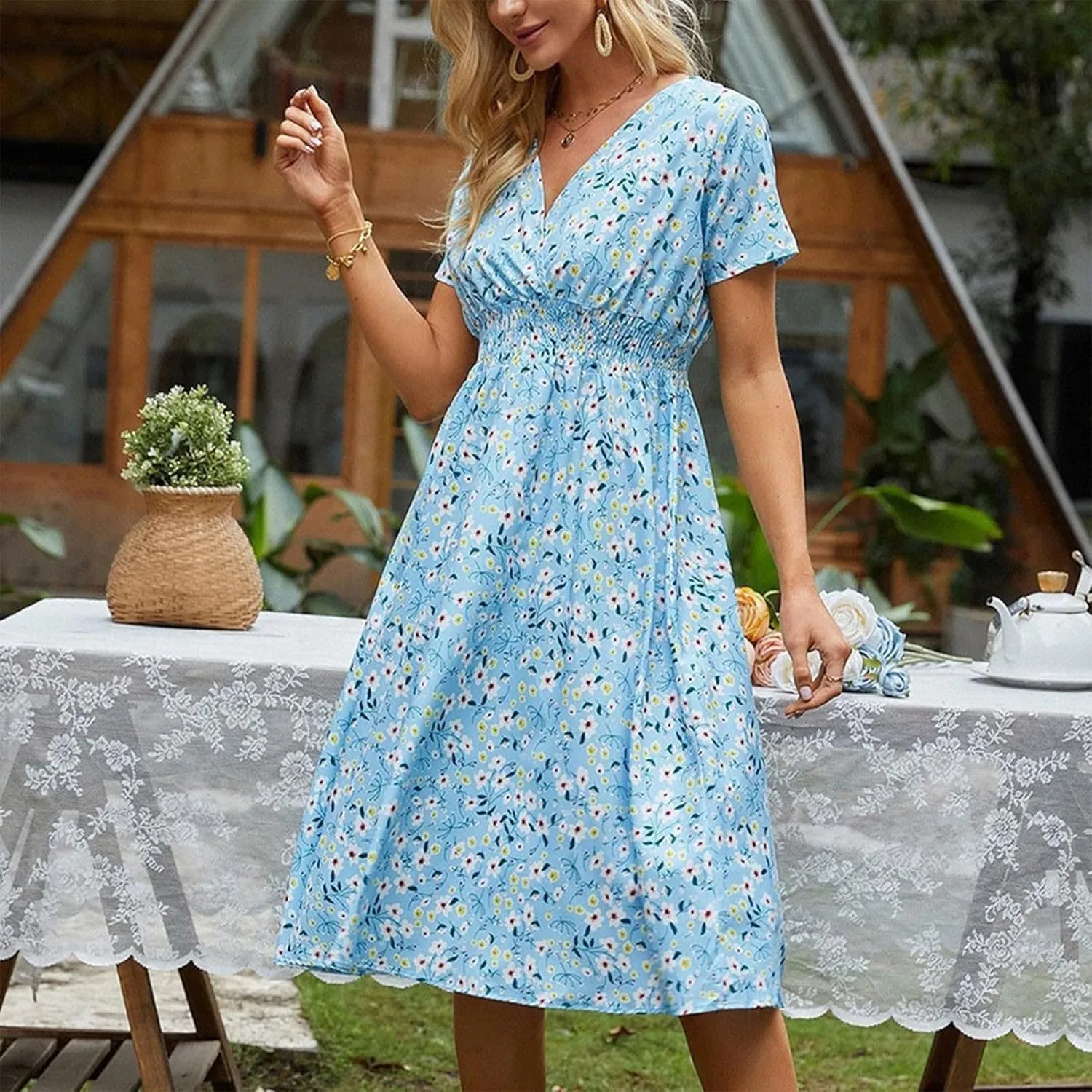 Dresses for Women 2025 Tea Party Dresses for Woman Womens Summer Dresses Spring Summer Casual