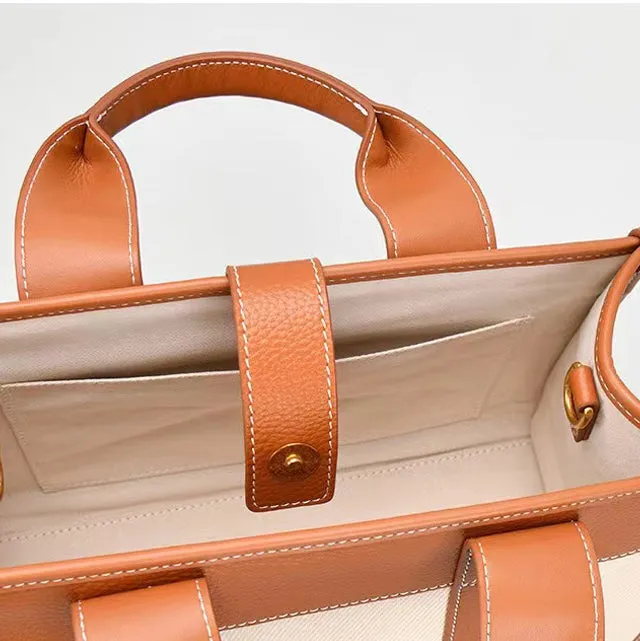 Durable Canvas and Leather Urban Messenger Laptop Bag -i7bags