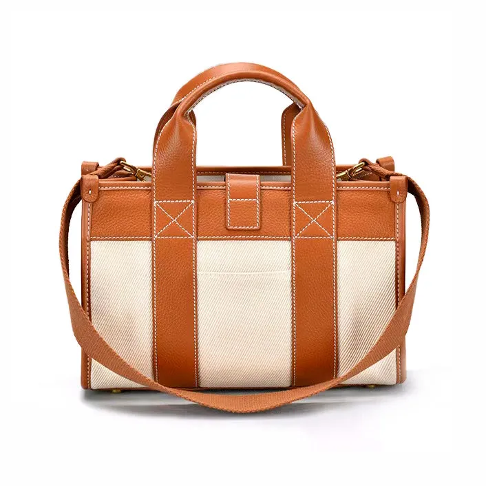 Durable Canvas and Leather Urban Messenger Laptop Bag -i7bags