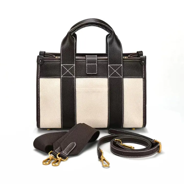 Durable Canvas and Leather Urban Messenger Laptop Bag -i7bags