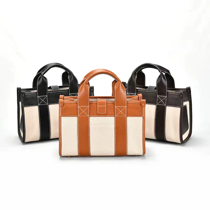 Durable Canvas and Leather Urban Messenger Laptop Bag -i7bags