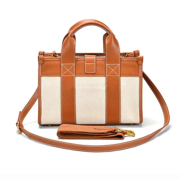 Durable Canvas and Leather Urban Messenger Laptop Bag -i7bags