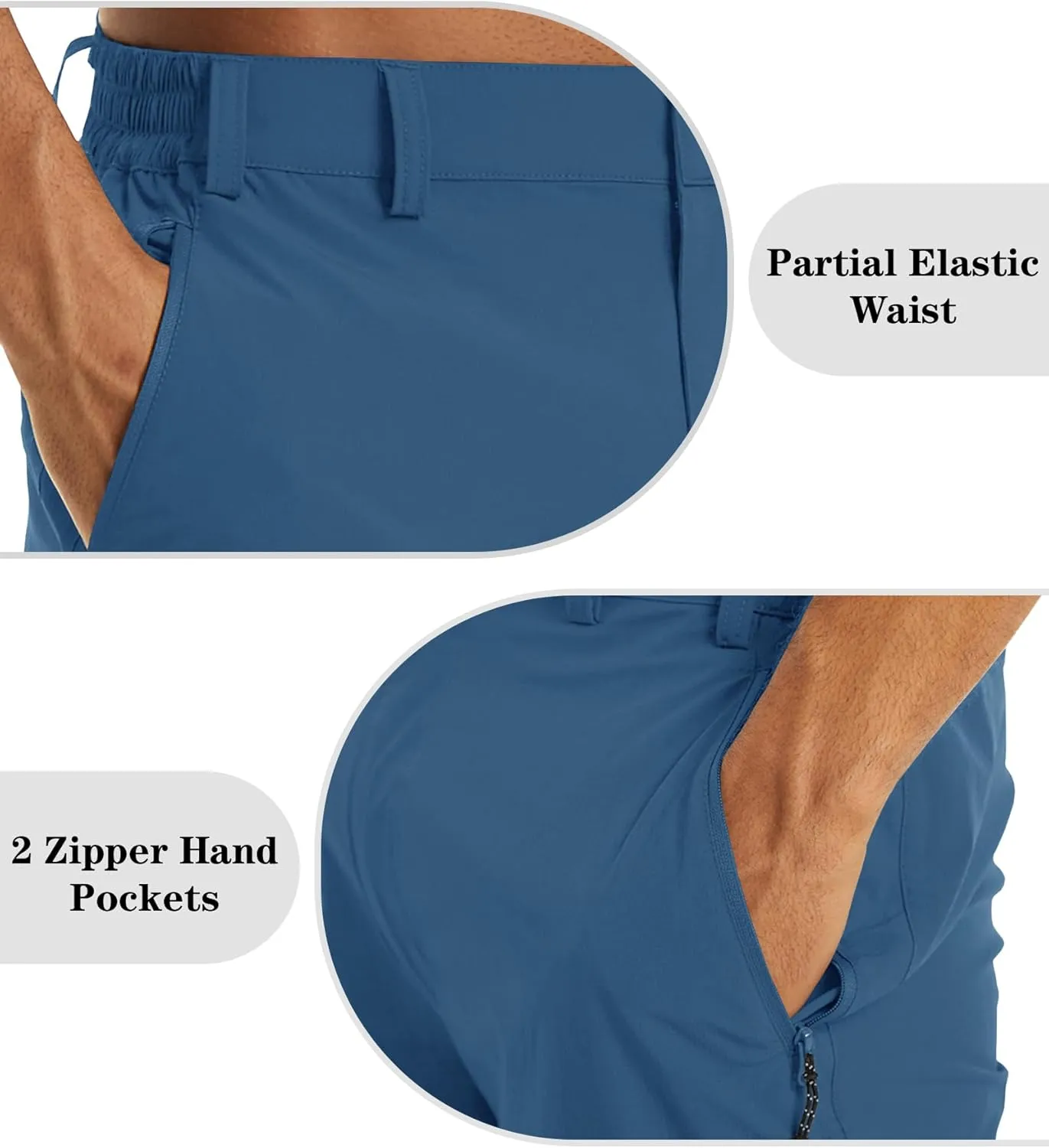 EKLENTSON Men's Workout Shorts Quick Dry Gym Hiking Shorts Zipper Pockets Lightweight Athletic 3/4 Capri Pants for Men