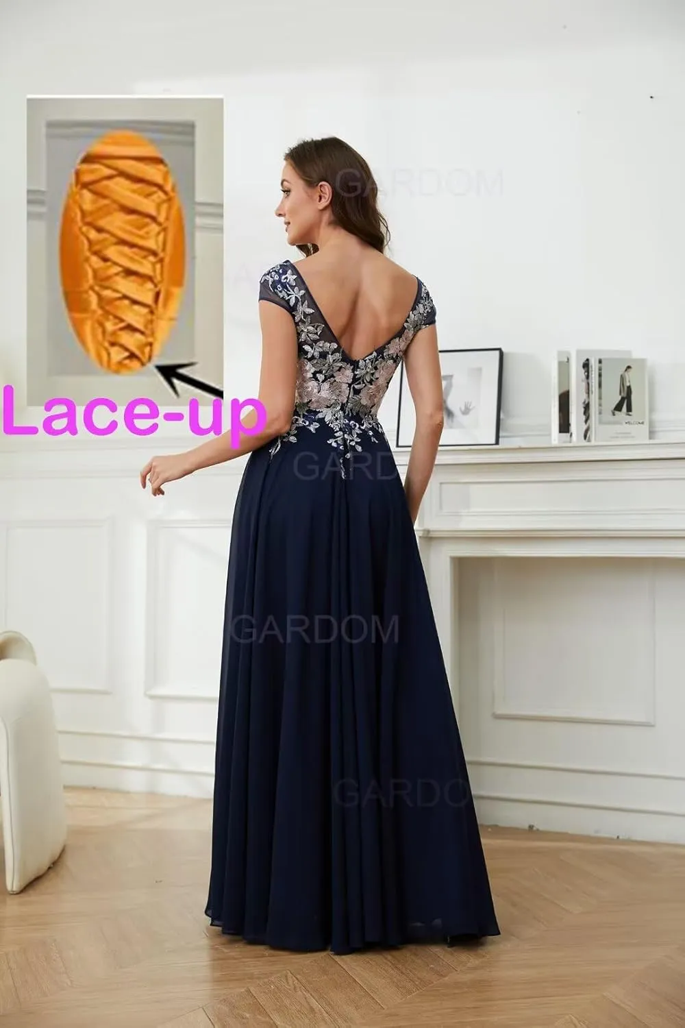 Embroidery V Neck Mother of The Bride Dresses for Wedding 2025 Lace Chiffon Maxi Formal Mother Groom Dress with Slits