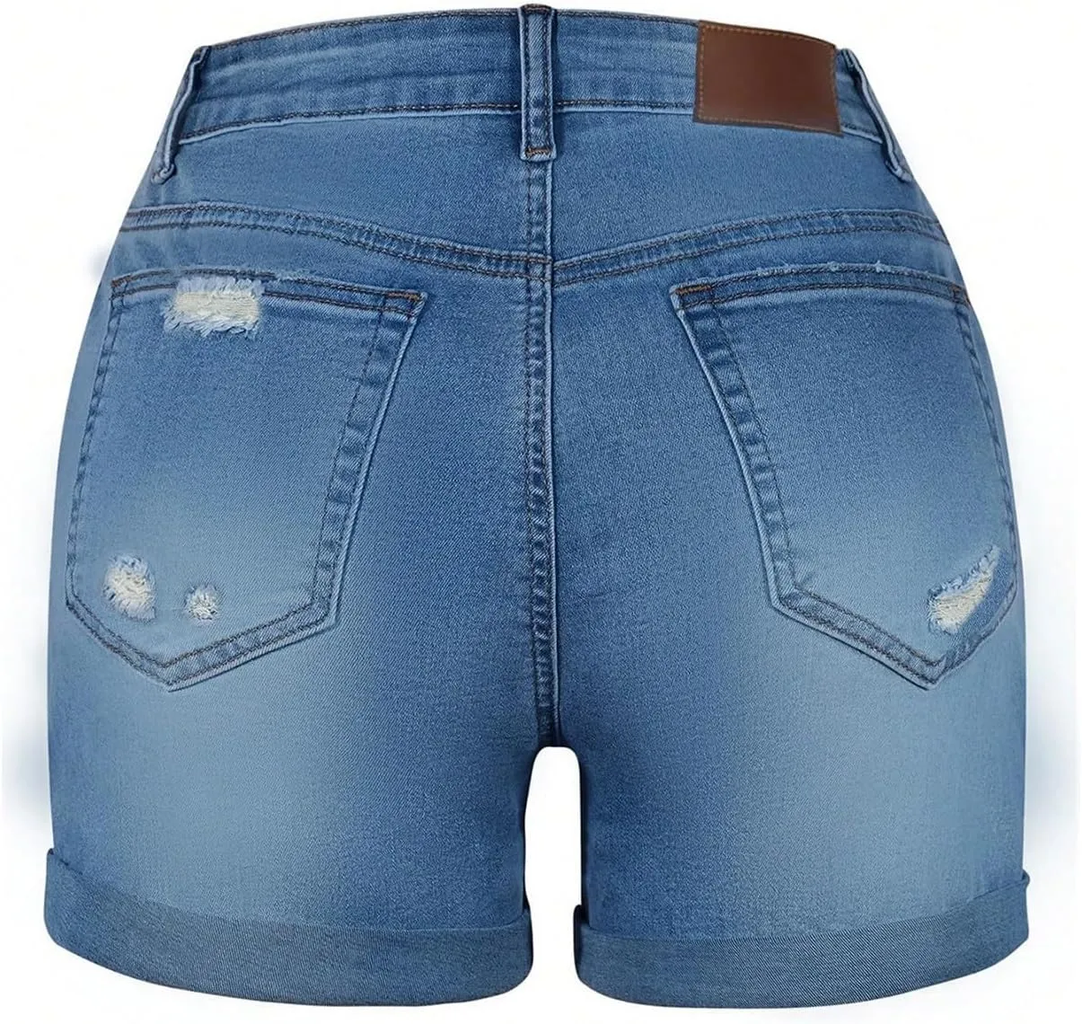 fanmpghleoo Jorts Women Baggy Fold Hem Boxer High Waisted Ripped Jean Shorts Loose Denim Cowgirl Shorts Cute Trendy Jeans