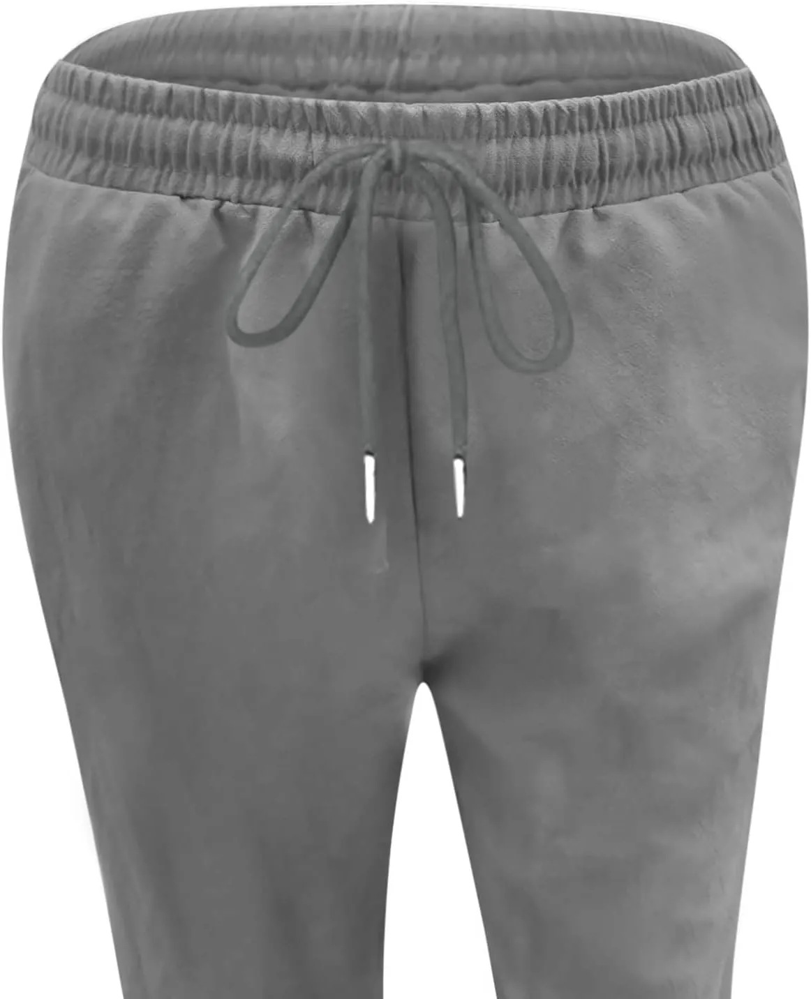 fartey Linen Pants Women Summer Casual Straight Leg Pants Drawstring Elastic High Waist Loose Comfy Trousers with Pockets