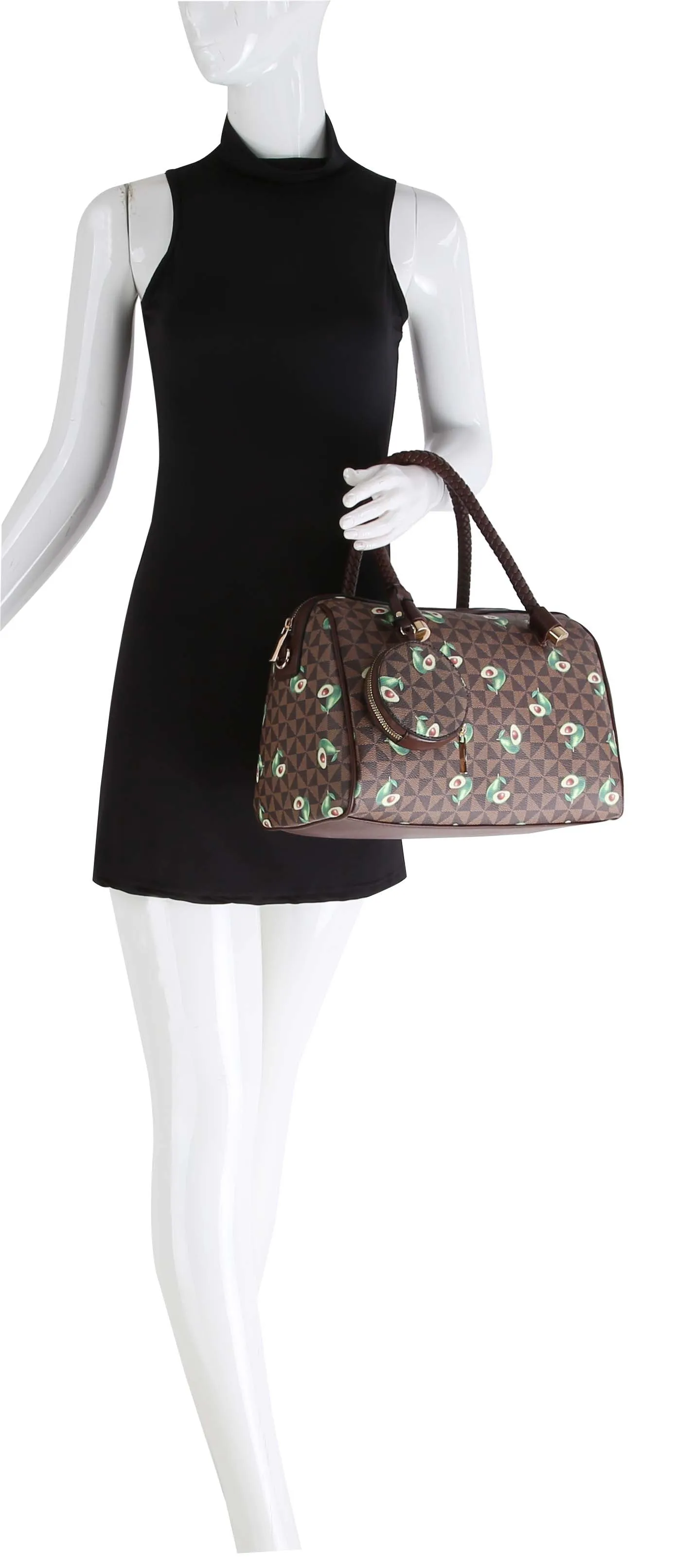 Fashion Monogram Avocado Satchel with Wallet