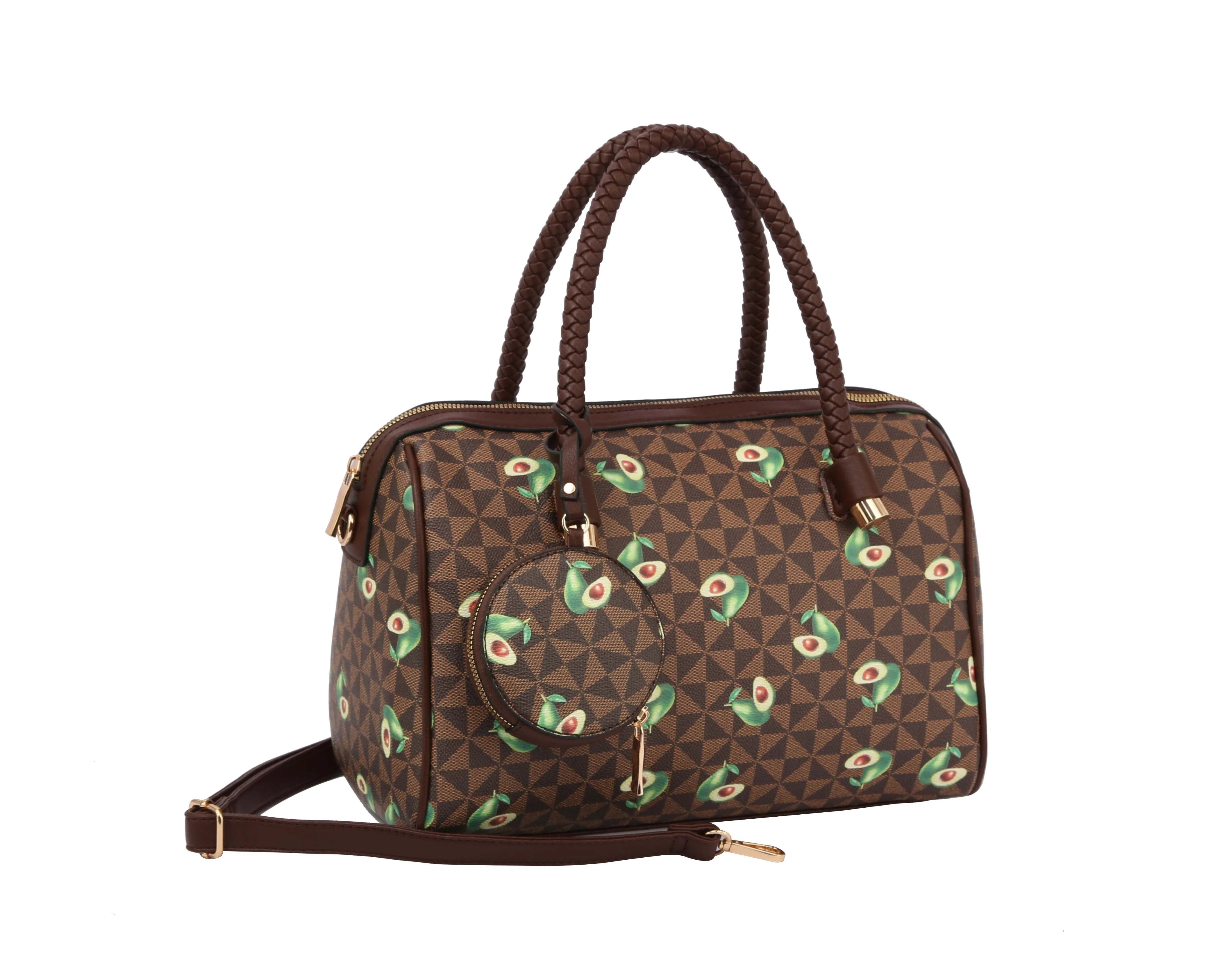 Fashion Monogram Avocado Satchel with Wallet