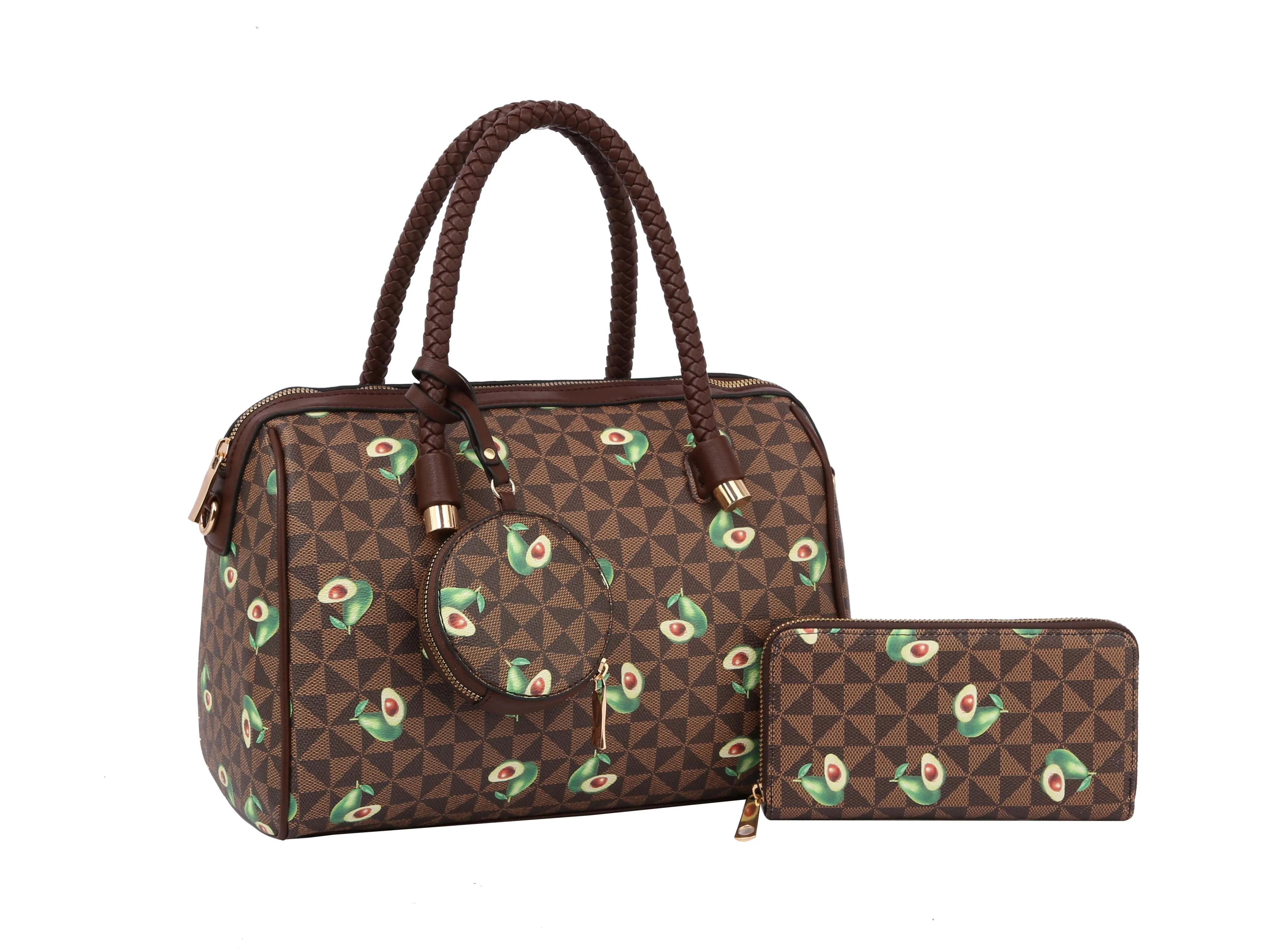 Fashion Monogram Avocado Satchel with Wallet