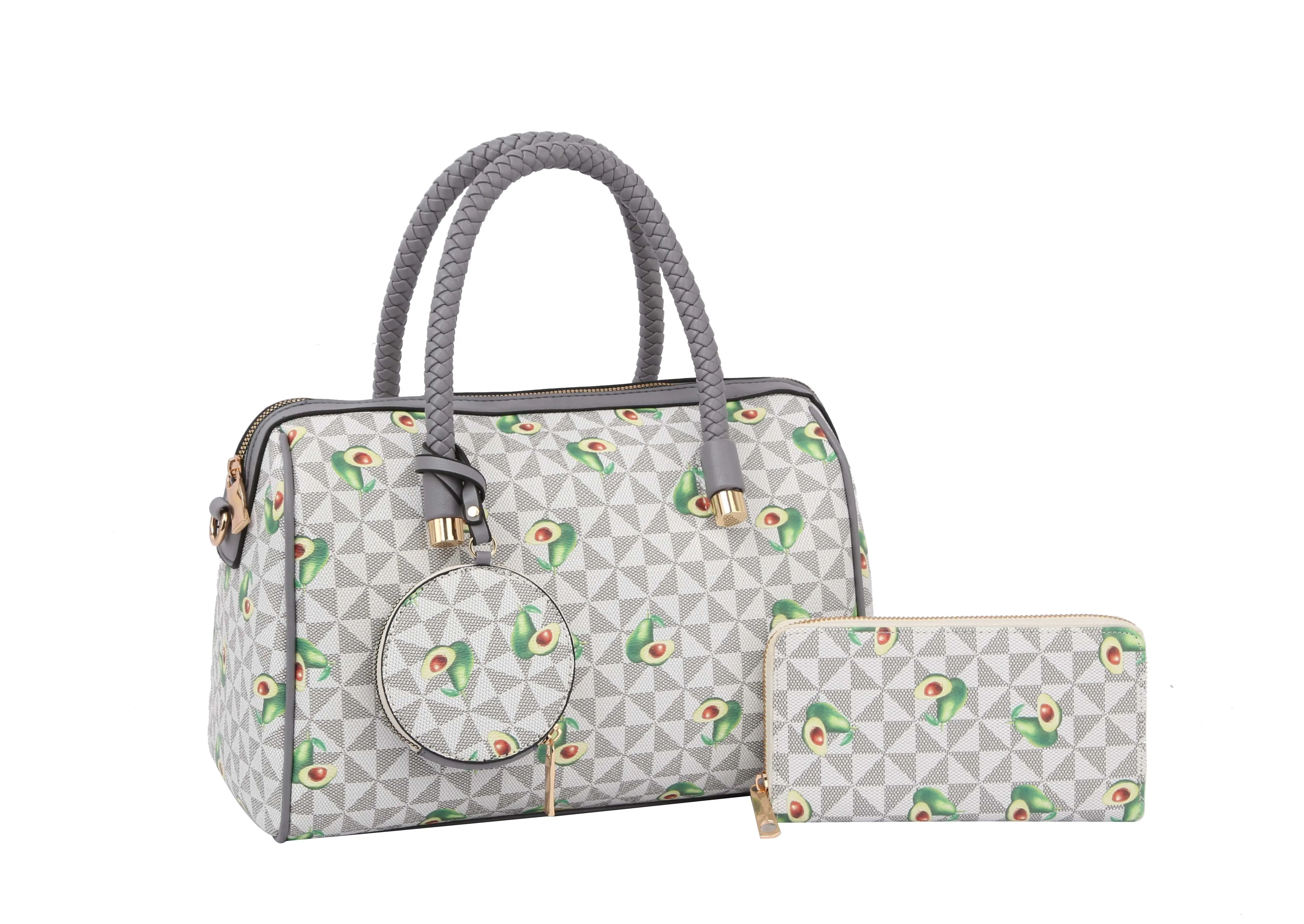 Fashion Monogram Avocado Satchel with Wallet