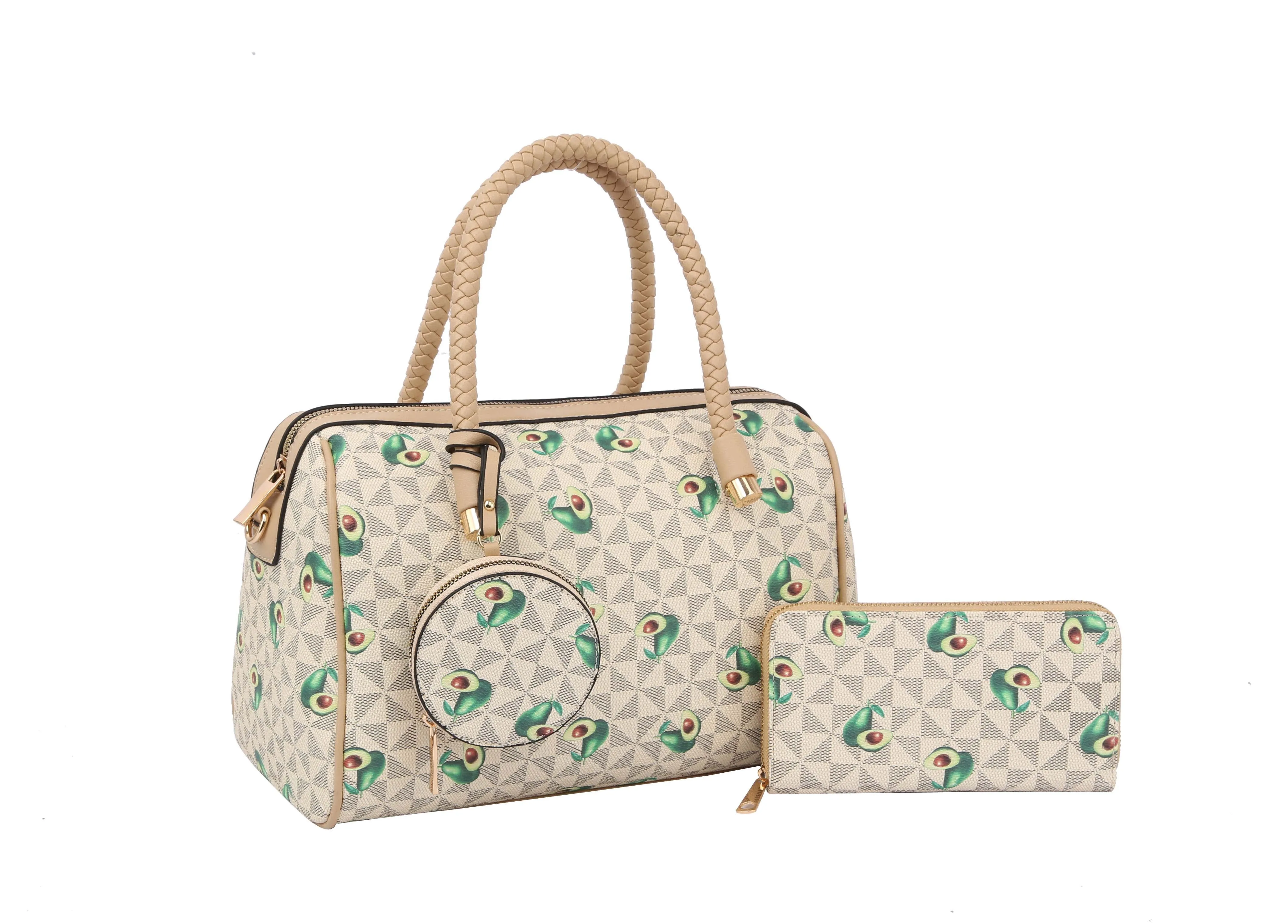 Fashion Monogram Avocado Satchel with Wallet