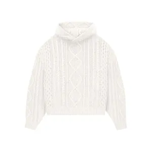 Fear of God Essentials Cable Knit Hoodie "Cloud Dancer"