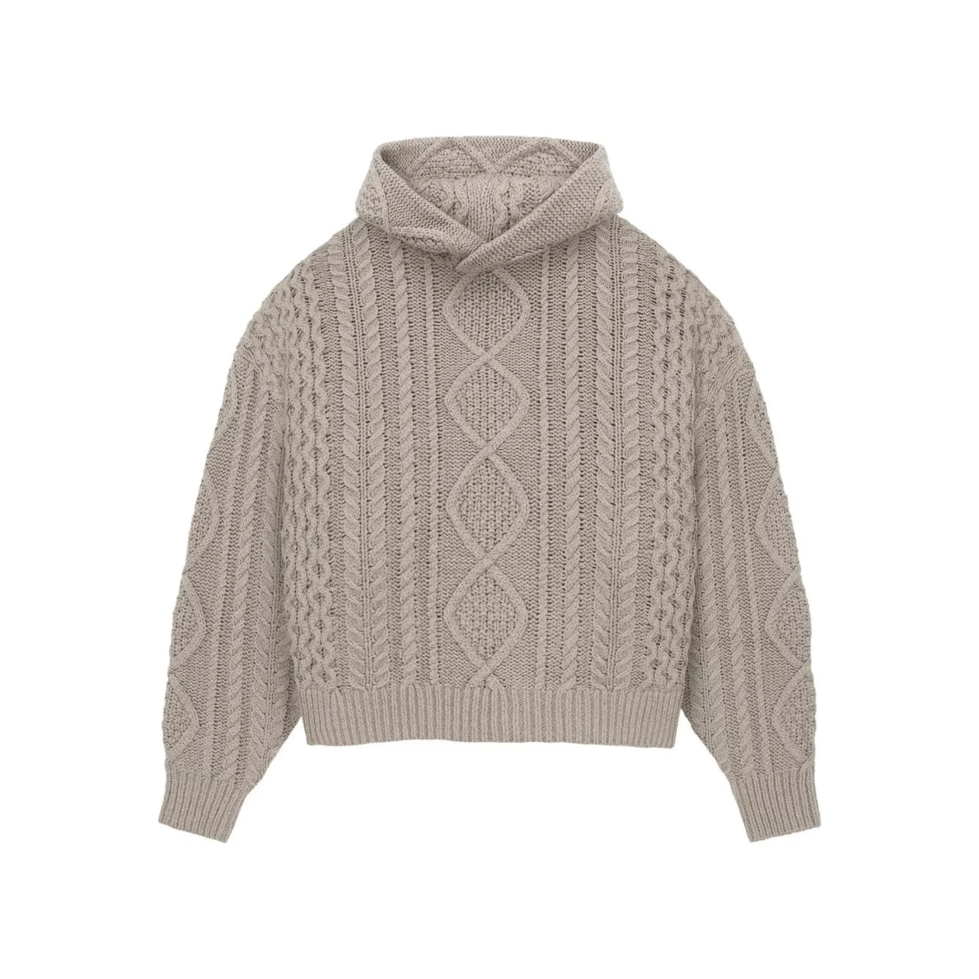 Fear of God Essentials Cable Knit Hoodie "Core Heather"