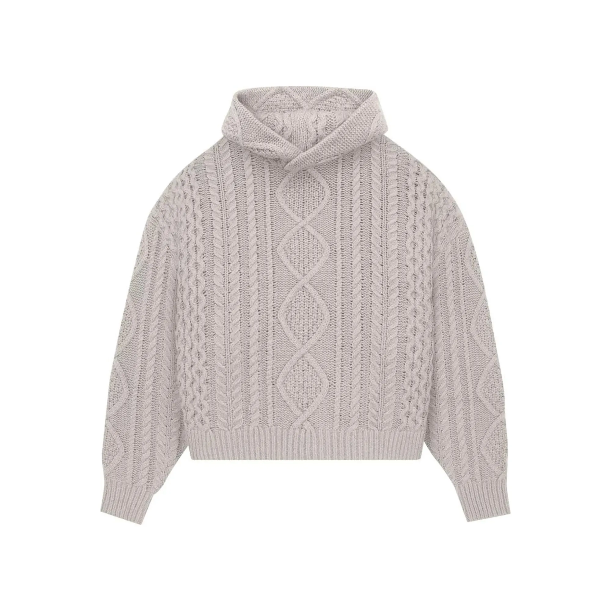 Fear of God Essentials Cable Knit Hoodie "Silver Cloud"