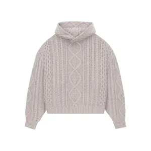 Fear of God Essentials Cable Knit Hoodie "Silver Cloud"