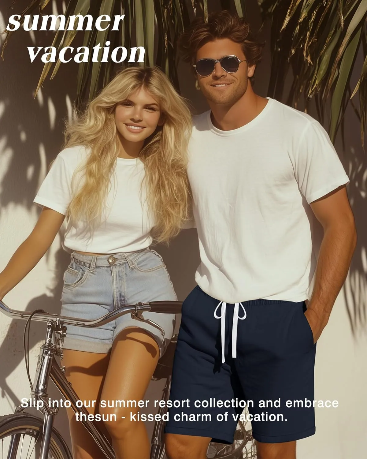 Ficerd 2 Pack Men's Big and Tall Linen Shorts Cotton Casual Elastic Waist Drawstring Summer Beach Shorts with Pockets