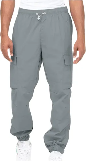 Finelylove Mens Big and Tall Sweatpants Elastic Waist Straight Fit Cargo Sweatpants Casual Stretch Workout Hiking Pants