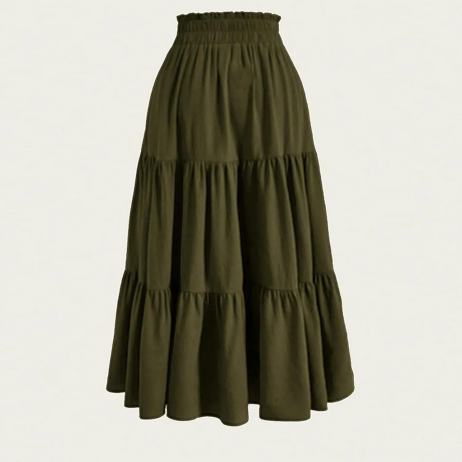 Floral Maxi Skirts for Women Trendy Summer Boho Tiered Long Flowy Skirt Drawstring High Waisted Swing A-Line Skirt