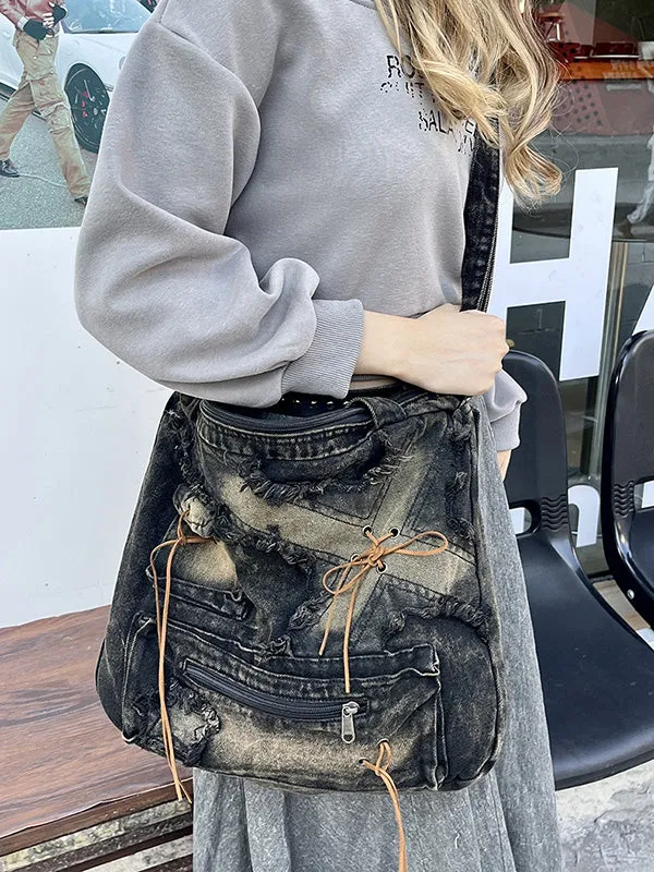 Fringed Split-Joint Zipper Handbags Crossbody Bags Bags