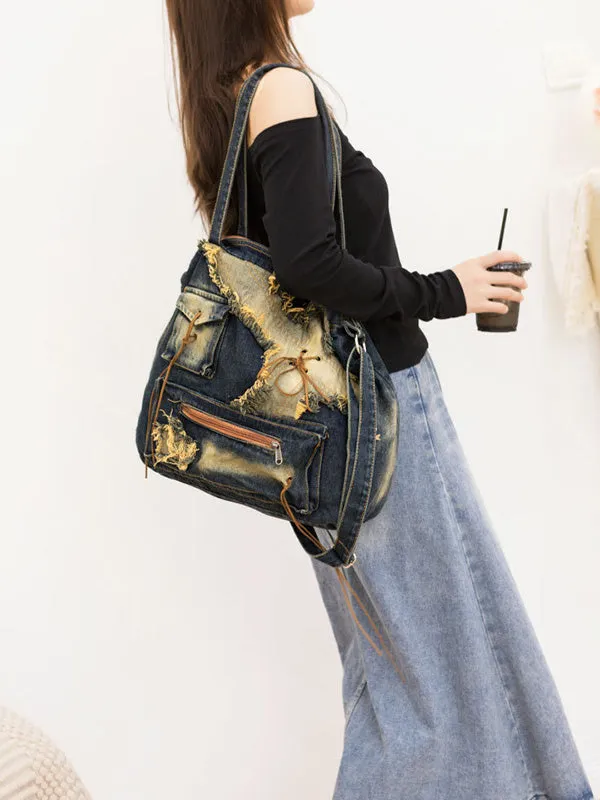 Fringed Split-Joint Zipper Handbags Crossbody Bags Bags