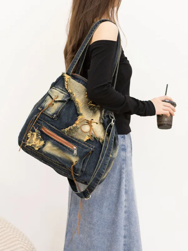 Fringed Split-Joint Zipper Handbags Crossbody Bags Bags