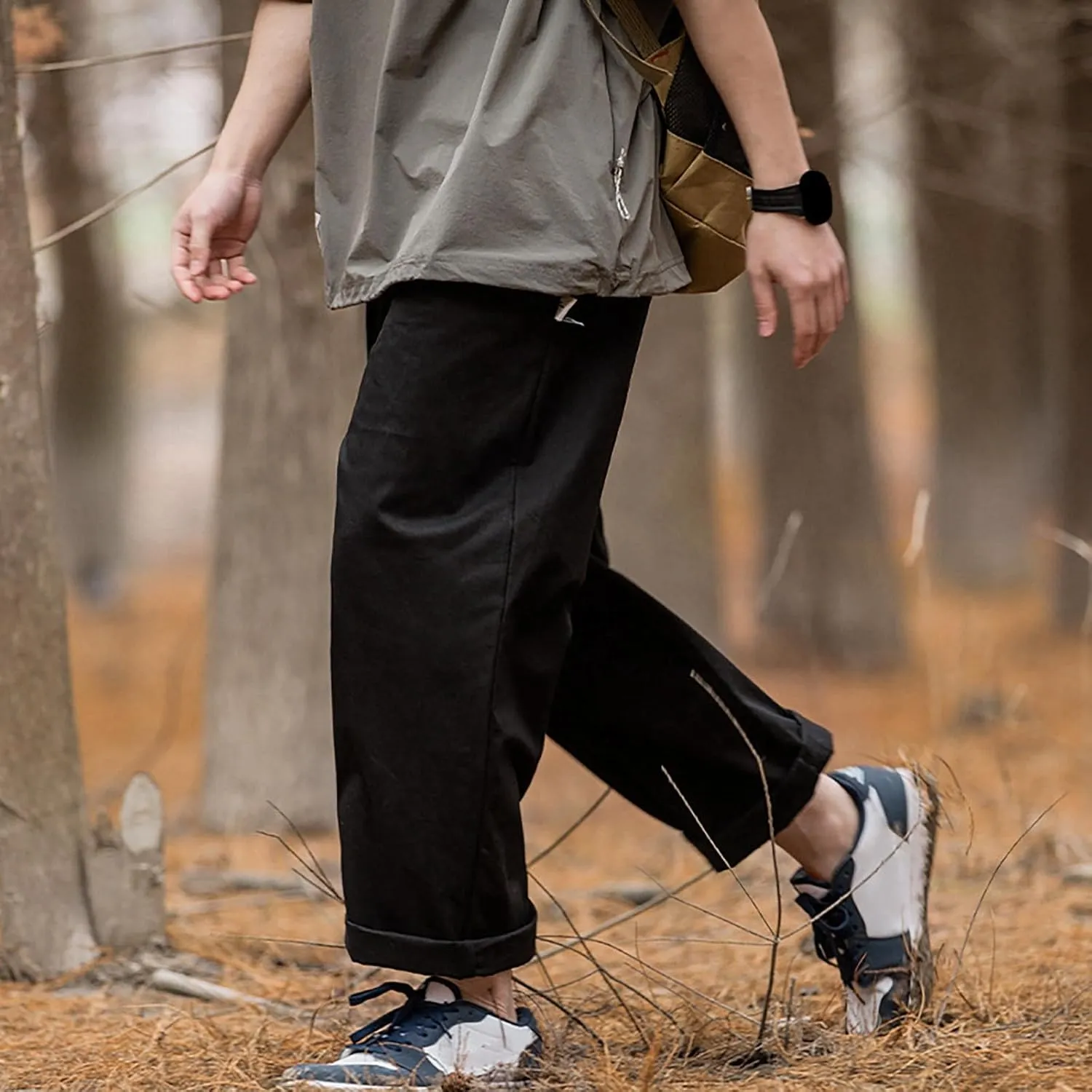 GIERIDUC Mens Cargo Sweatpants Mens Elasticated Waist Corduroy Trousers Extra Long Walking Trousers Best Sweat Pants for Men