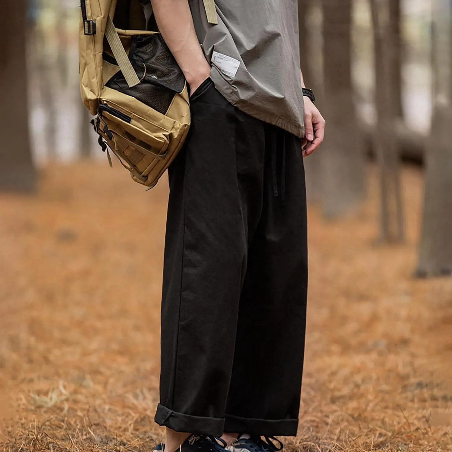 GIERIDUC Mens Cargo Sweatpants Mens Elasticated Waist Corduroy Trousers Extra Long Walking Trousers Best Sweat Pants for Men