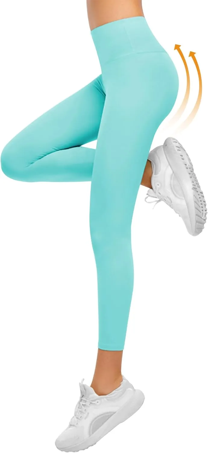 Girls Athletic Leggings Kids Lounge Workout Yoga Pants Solid Color High Waist Dance Running Active Tight for Teen
