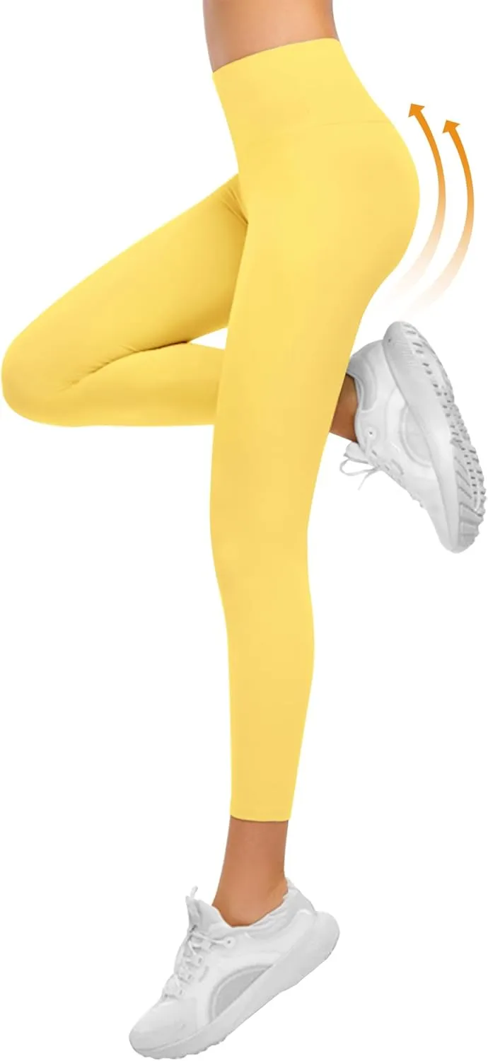 Girls Athletic Leggings Kids Lounge Workout Yoga Pants Solid Color High Waist Dance Running Active Tight for Teen