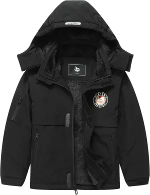 Girl's Ski Jacket Winter Outdoor Warm Snow Coat Kid's Snowboarding Windproof Jacket with Hood
