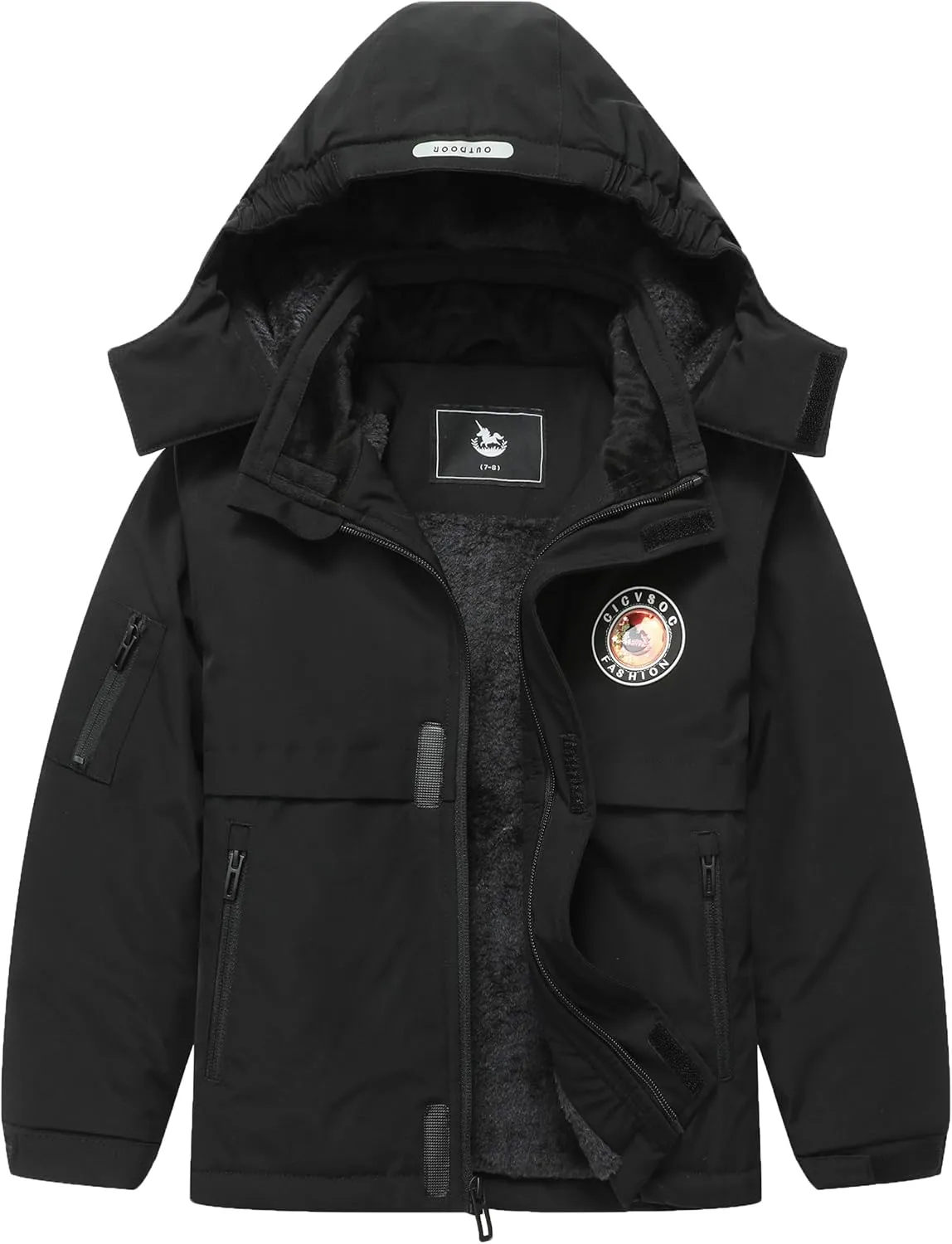 Girl's Ski Jacket Winter Outdoor Warm Snow Coat Kid's Snowboarding Windproof Jacket with Hood