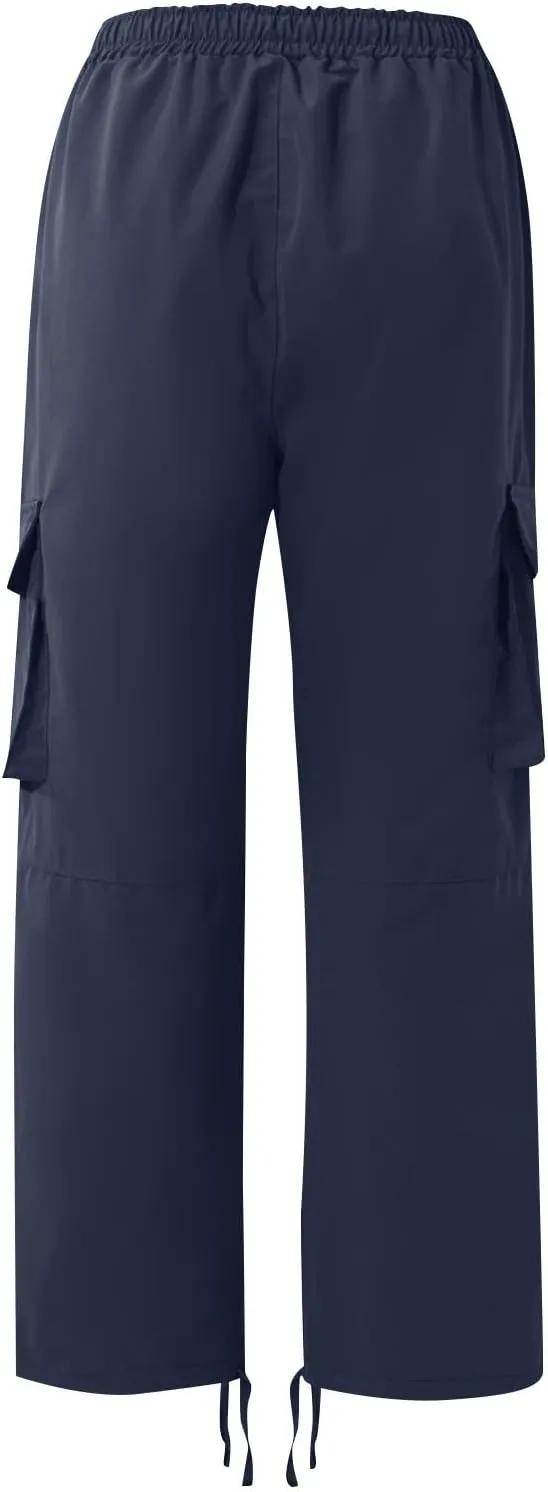 GOFULY Cargo Pants Mens Baggy Drawstring Elastic Waist Sweat Pants Tall with Multi Pockets Pants Casual Joggers Trousers