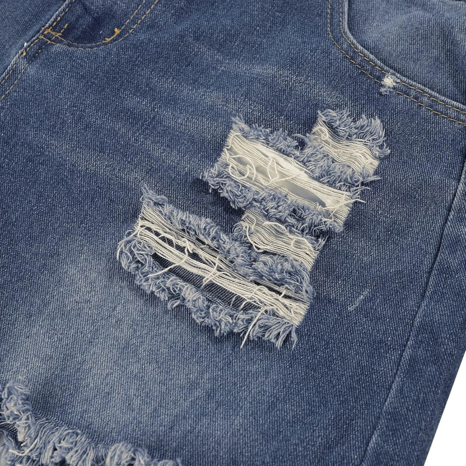 GOKKILRW Womens High Waisted Denim Shorts Casual Ripped Mid Rise Summer Hot Short Jeans Fray Distressed Stretchy Jean Shorts