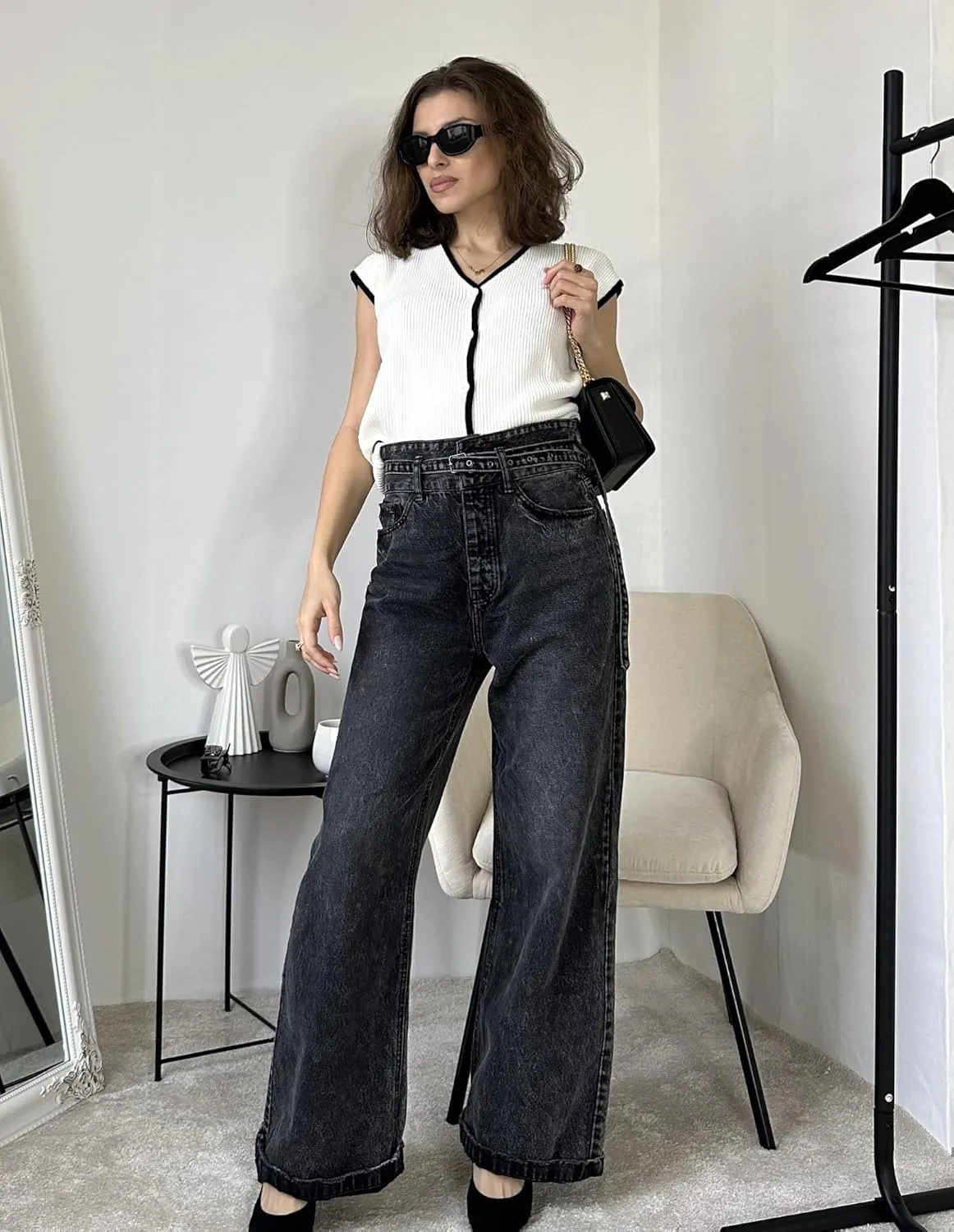 GRACE KARIN Womens Sweater Vest 2025 Summer Casual V Neck Cap Sleeve Button Down Sleeveless Knit Top