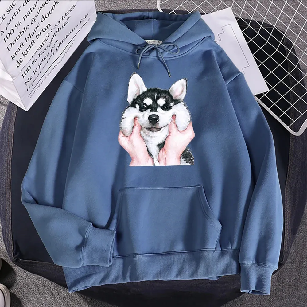 Hampson Cute Animal Husky Dog Printing Hoodie: Cozy Up in Whimsical Style