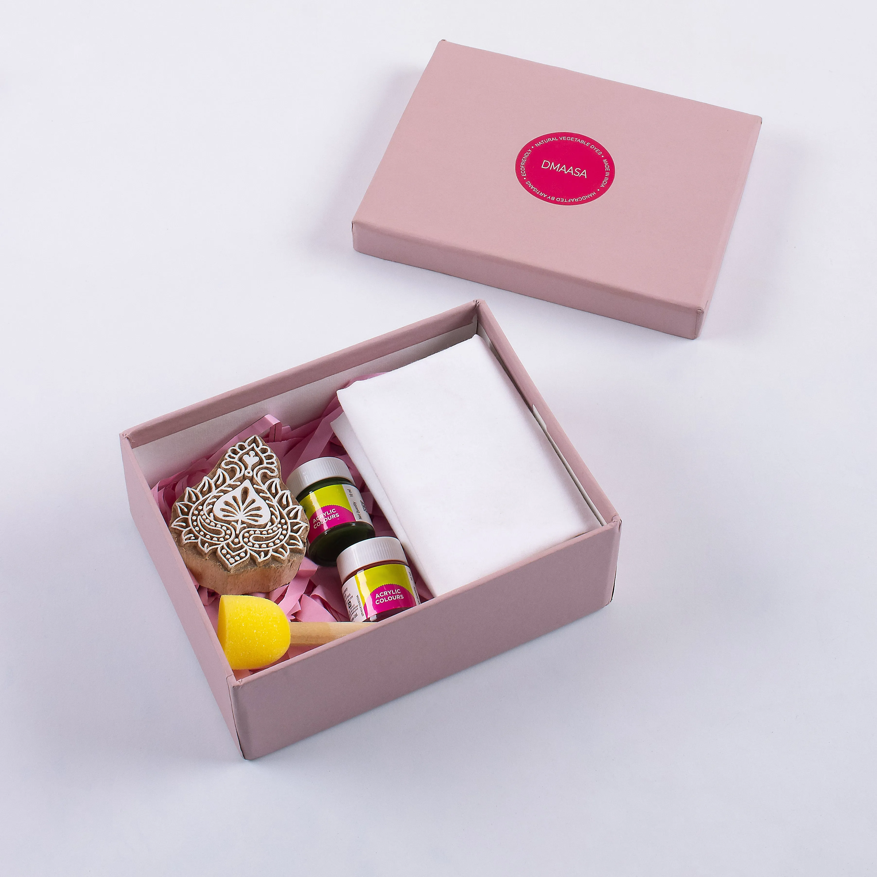 Hand Block Wooden Blocks and Dyes Printing Kit