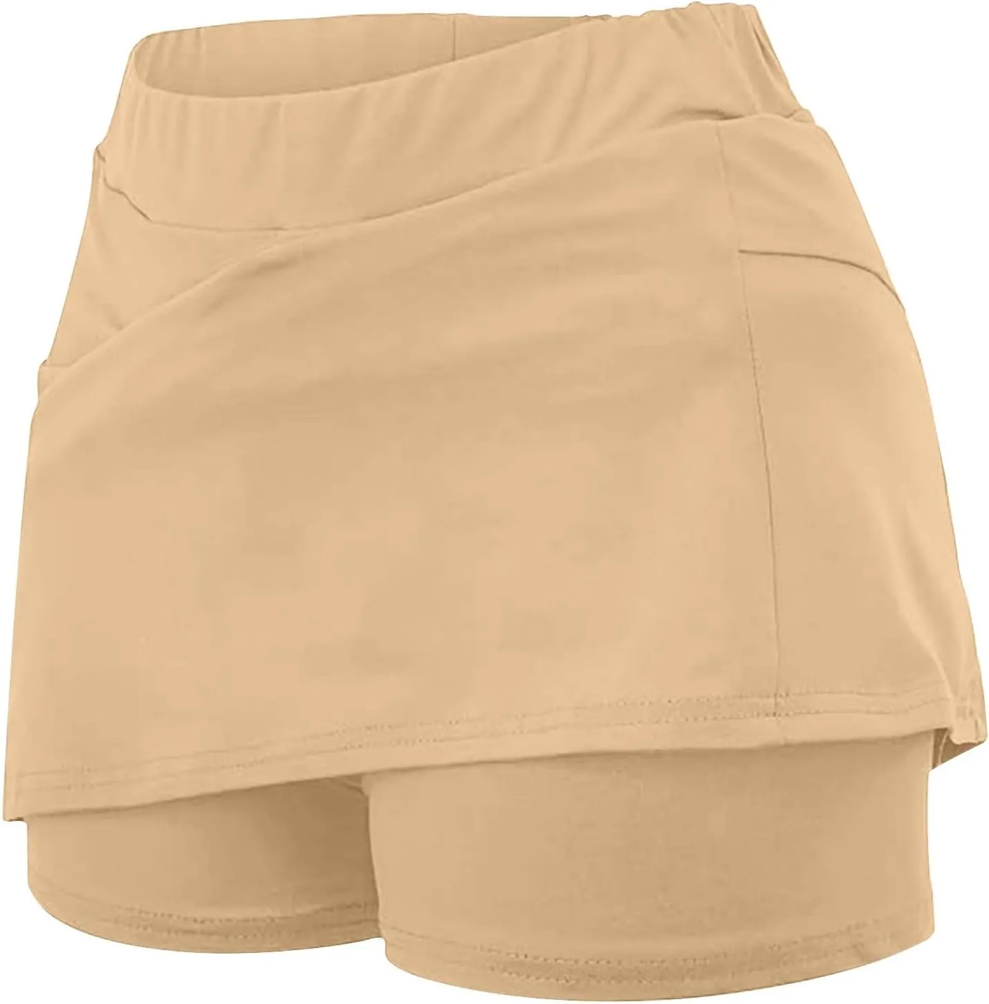 High Waisted Tennis Skirt for Women with Inner Shorts Plus Size Athletic Skorts Solid Casual Workout Built-in Shorts