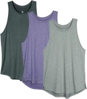 icyzone Women's Racerback Workout Tank Tops - Athletic Yoga Tops, Running Exercise Gym Shirts (Pack of 3)