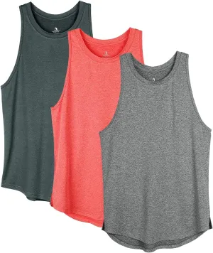 icyzone Women's Racerback Workout Tank Tops - Athletic Yoga Tops, Running Exercise Gym Shirts (Pack of 3)