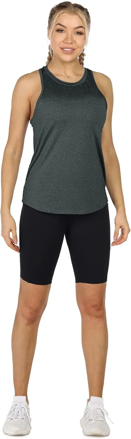 icyzone Women's Racerback Workout Tank Tops - Athletic Yoga Tops, Running Exercise Gym Shirts (Pack of 3)