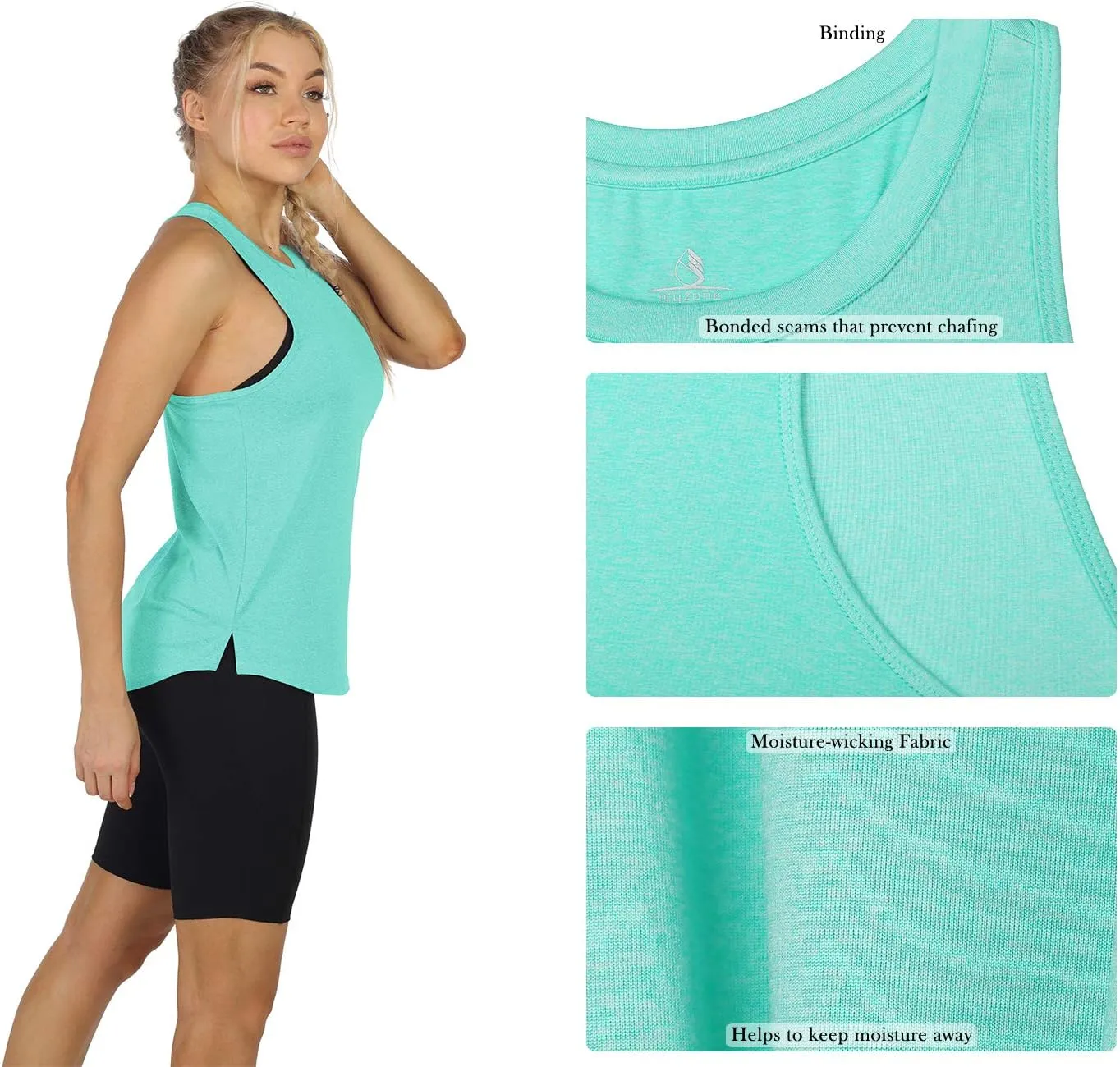icyzone Women's Racerback Workout Tank Tops - Athletic Yoga Tops, Running Exercise Gym Shirts (Pack of 3)