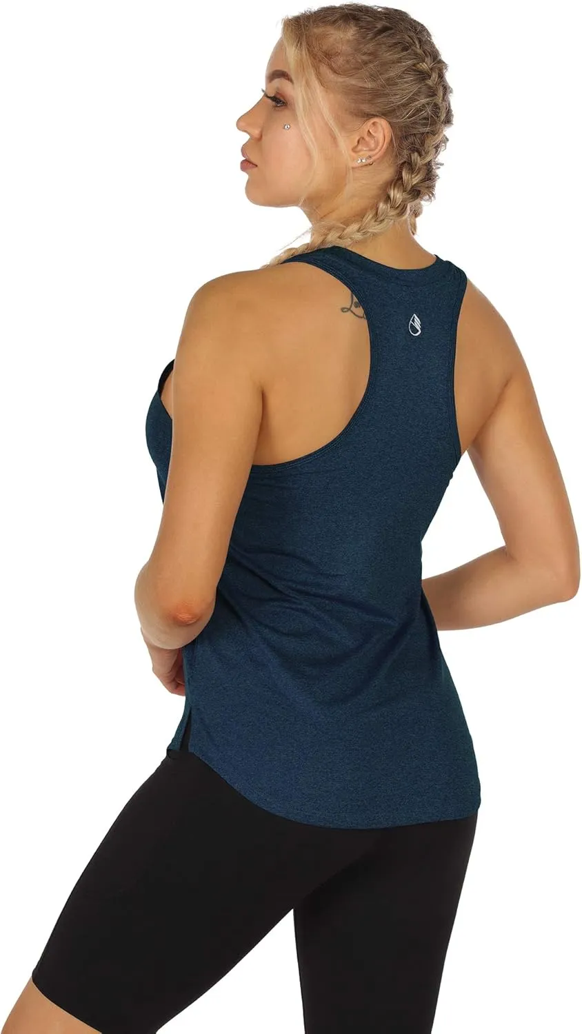 icyzone Women's Racerback Workout Tank Tops - Athletic Yoga Tops, Running Exercise Gym Shirts (Pack of 3)